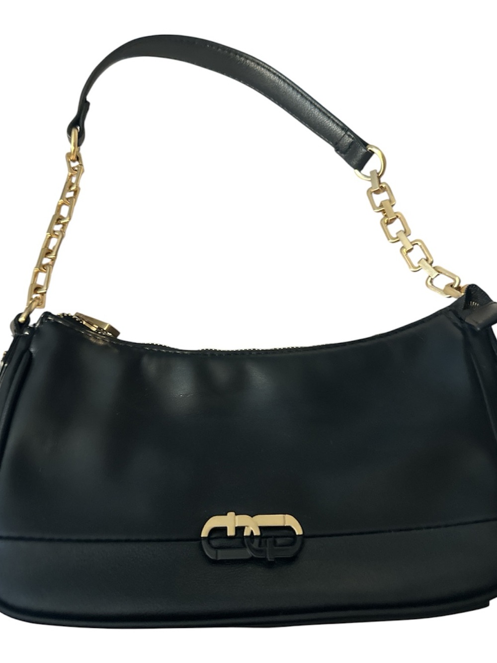 Time and Tru Black Shoulder Bag with Gold Chain Strap like new gold acc